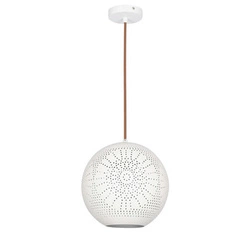 Závěsné svítidlo koule Bene 25 bílá kovová, nastavitelná, do obýváku a kuchyně, industriální
