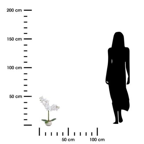 Umělá orchidej Clera jako živá v moderním keramickém květináči do obýváku 52 cm Atmosphera