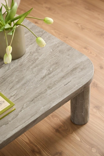 Konferenční stolek Solano obdélníkový šedý mramor 100x75 moderní