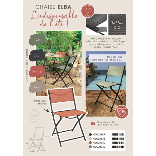 Skládací venkovní židle Elba béžová