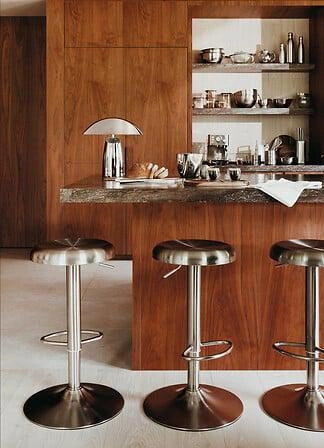 Kovová stříbrná barová stolička Ilsa do kuchyně industriální bez opěradla