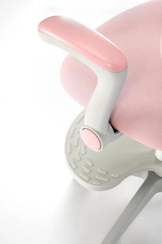 Ergonomická kancelářská židle Menara růžová otočná s opěrkami a podnožkou na studium