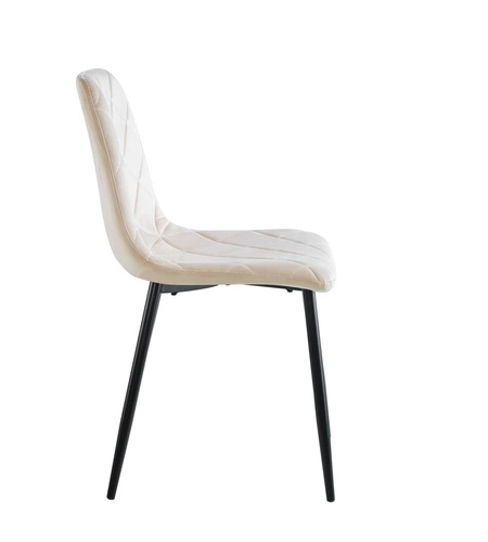 Jídelní židle Solito Intesi béžová čalouněná samet moderní s černými nohami