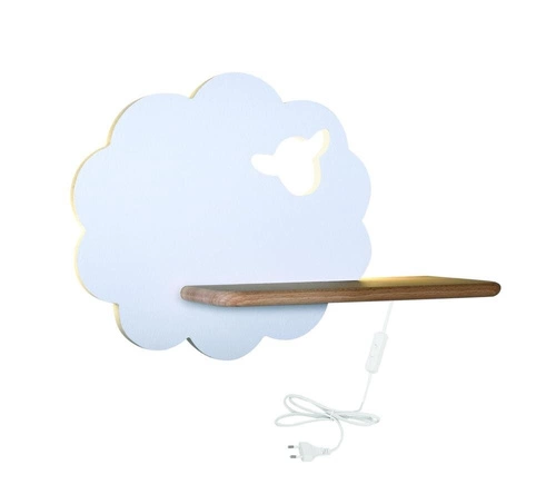 Nástěnné LED svítidlo Sheep bílé klasické do dětského pokoje ze dřeva 5W 4000K