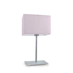 Noční lampička do ložnice AMALFI moderní fialová se stínidlem na stříbrné základně LYSNE