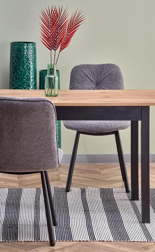 Rozkládací jídelní stůl Regie dub wotan černý moderní loft 124–168 cm Intesi