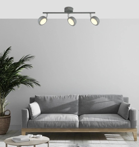 Stropní svítidlo 3x6W LED šedé 3000K
