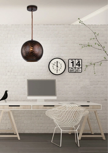 Sfinks 25 kulová závěsná lampa s 1x60W E27 ažurová hnědá