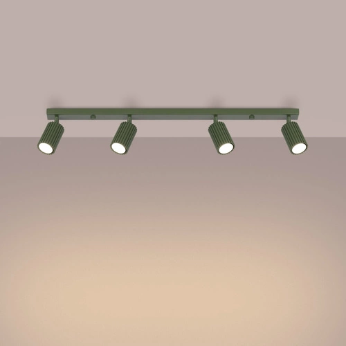 Stropní svítidlo KARBON 4L olivově zelené minimalistické do obýváku a ložnice
