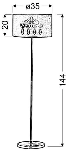 Dekorativní stojací lampa # # červená 1x60W E27 + stínidlo 77-30729