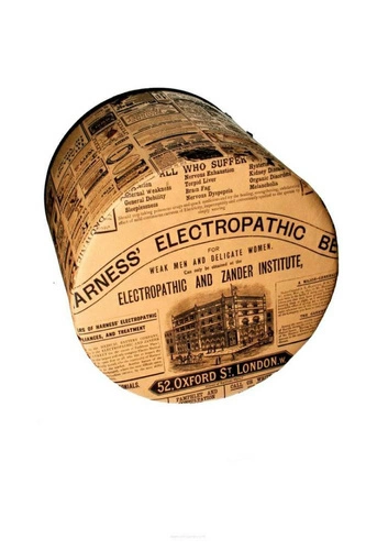 Moderní kulatý taburet The Times Intesi vícebarevný do obývacího pokoje nebo ložnice čalouněný 40 cm