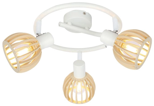 Spirálová stropní lampa Atarri 3x25W E14 bílá+dřevo