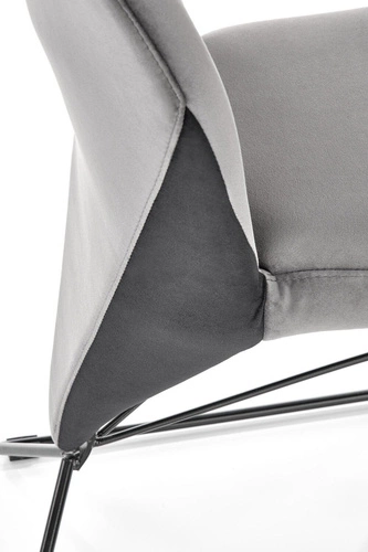 Čalouněná jídelní židle Marlene šedá sametová na lyžinách moderní do jídelny a obýváku