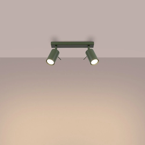 Moderní stropní svítidlo RING 2 olivově zelené ocelové do obýváku a ložnice SOLLUX