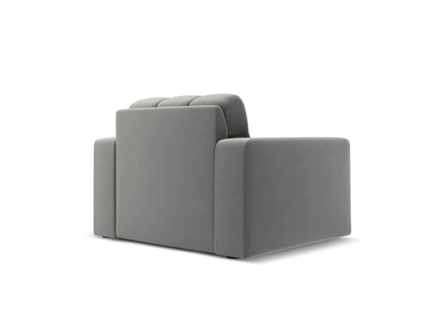 Relaxační křeslo Justin šedý samet s područkami do obýváku moderní glamour