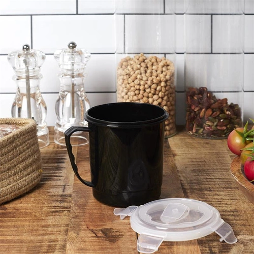 Hrnek na polévku 630ml Intesi černý lunchbox do práce a školy vhodný do mikrovlnky a myčky