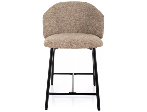 Čalouněný barový židle Tacoma s opěrkou béžová do kuchyně 60 cm