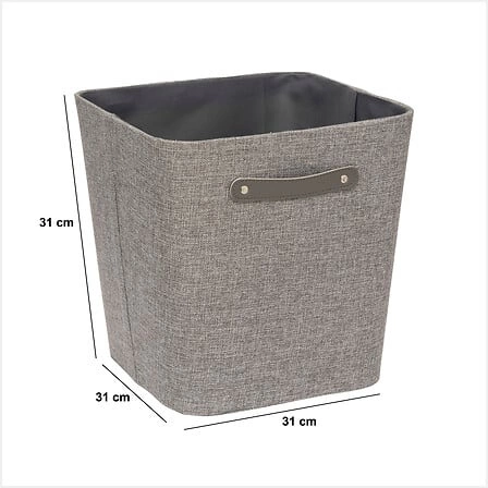 Látková krabice Ronda 31x31x31 cm šedá s úchytkou do regálu a šatny 5five