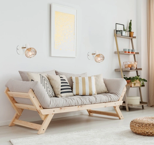 Nástěnná lampa Oslo bílá zlatá skleněná designová nastavitelná do obýváku a ložnice glamour