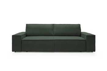 Rozkládací pohovka Molde manšestr zelená 3místná s úložným prostorem do obýváku