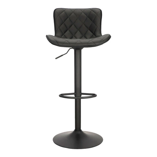 Barová židle Aland černá moderní s opěrkou otočná výškově nastavitelná do kuchyně a k ostrůvku Intesi