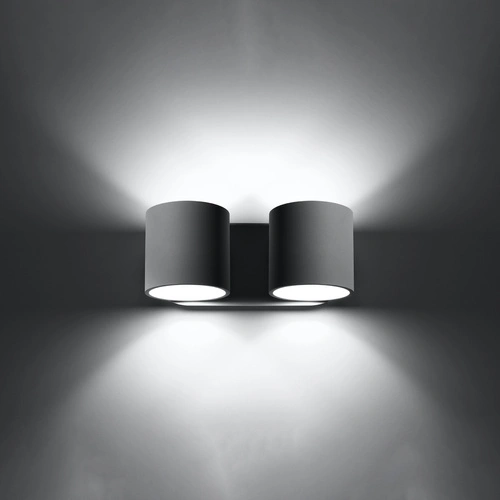 Nástěnné svítidlo Orbis 2 šedé moderní dvouramenné hliníkové do obývacího pokoje a ložnice Sollux