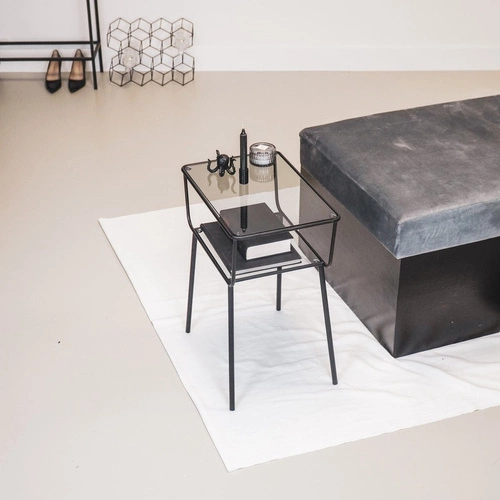 Moderní černý obdélníkový skleněný konferenční stolek HV decor do obýváku 60,5 cm