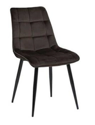 Čalouněná sametová židle Plaid Velvet Intesi hnědá do jídelny a obýváku glamour