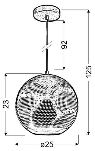 Sfinks 25 kulová závěsná lampa s 1x60W E27 ažurová hnědá