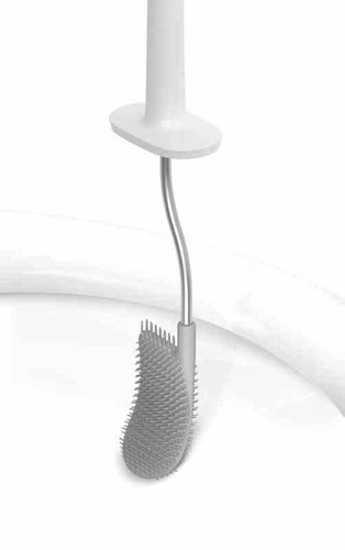 Silikonová WC štětka Joseph Joseph Flex JJ bílá ocelová do koupelny