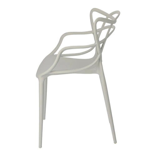 Jídelní židle Lexi šedá inspirovaná Master chair moderní, stohovatelná, s područkami