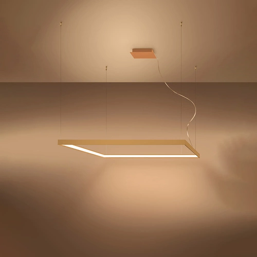 Moderní zlatý LED lustr Nelya L do obýváku a jídelny 110 cm Thoro