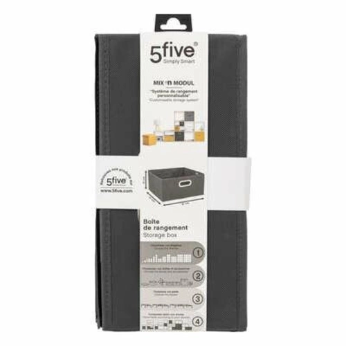 Skládací látkový box 31x15 cm do regálu s úchytkou 5five simply smart šedý