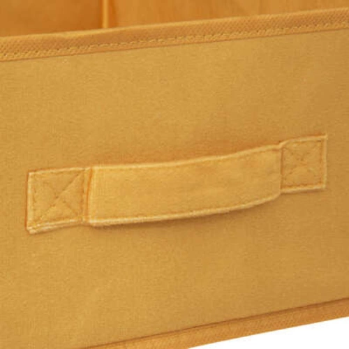 Skládací látková krabice Velvet žlutá 31x15 cm s úchytkou do regálu 5five