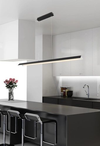 Závěsné LED svítidlo Kalamos černé moderní nastavitelné 123 cm do obýváku nad ostrůvek