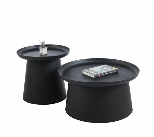 Kulatý konferenční stolek Xena 70 cm černý moderní skandinávský do obýváku Intesi
