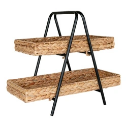 Dvoupatrový obdélníkový servírovací podnos Alfaro boho House Nordic 42 cm