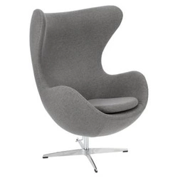 Moderní otočné křeslo ušák Egg do obýváku a kanceláře šedé snadné čištění