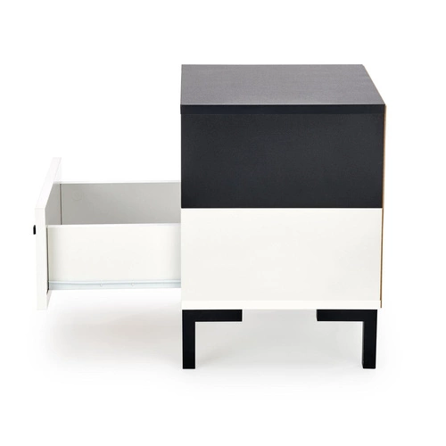 Moderní bílý noční stolek se zásuvkou Tisaia Intesi do ložnice 40x40 cm