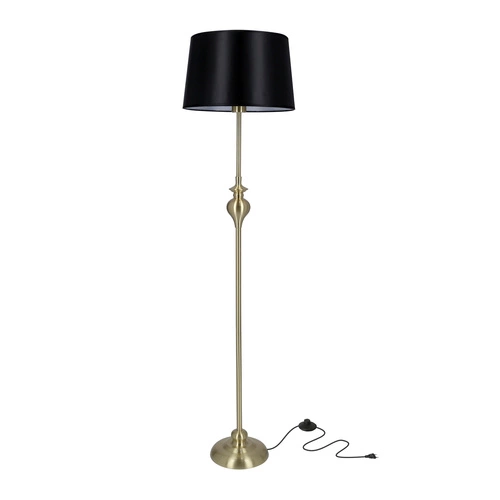 Prima gold satin stojací lampa 1x60W E27 stínítko černé