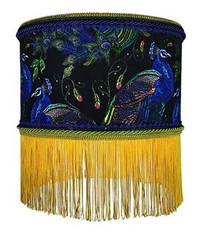 Závěsné svítidlo Carbonero N 3 boho sametové s třásněmi 35 cm do obýváku Las Plumas