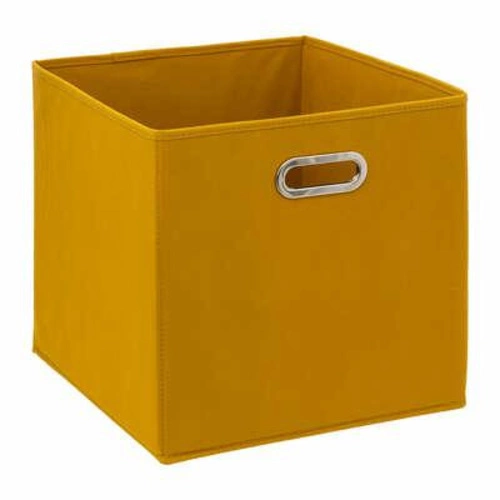 Látkový úložný box do regálu 31x31 cm hořčicový s úchytem 5five simply smart