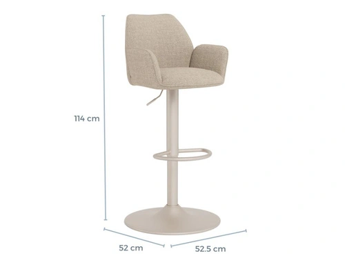 Barová židle Glenda béžová čalouněná otočná s výškovým nastavením do kuchyně