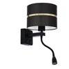 Nástěnné svítidlo Polo lampa černé 1x40W E27+2W LED stínidlo černý+zlatý pruh