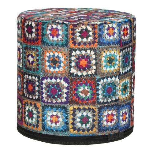 Kulatý taburet Overlay Intesi multicolor moderní do obýváku a ložnice s odnímatelným potahem