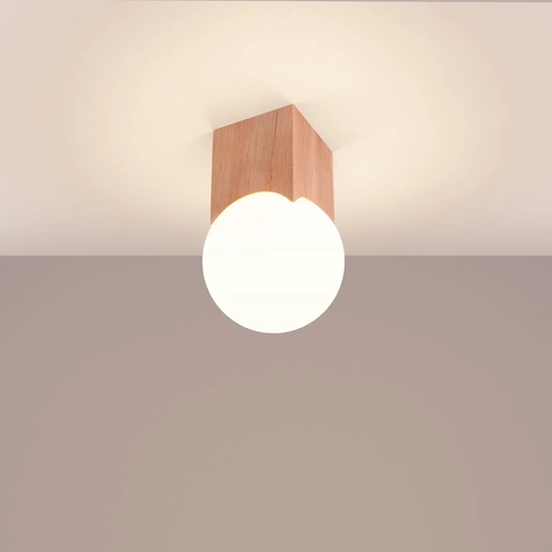 Stropní svítidlo SOLIS moderní dřevěné bílé do obýváku a ložnice 12 cm SOLLUX