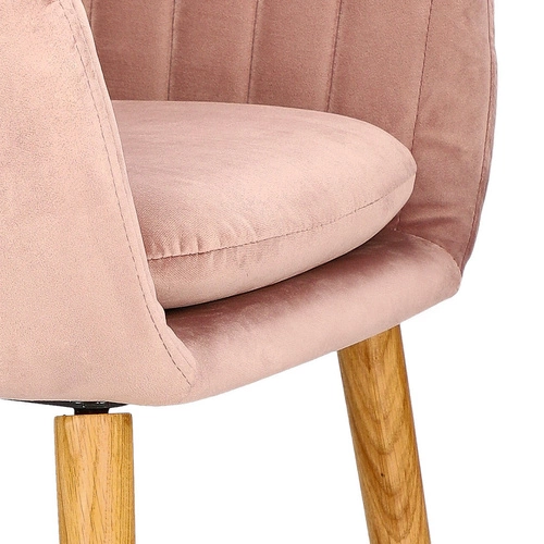 Jídelní židle Emilia Actona sametová růžová s područkami skandinávský glamour