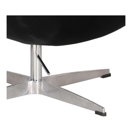 Otočná designová křesla Egg černý samet moderní glamour se stříbrnou podstavou do obýváku