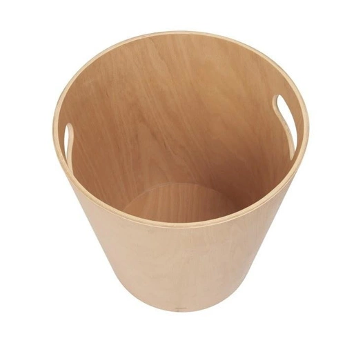 Dřevěný odpadkový koš Umbra Woodrow bílý přírodní do kuchyně a obýváku multifunkční