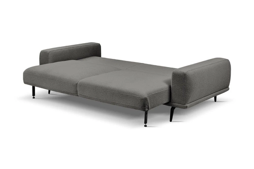 Rozkládací pohovka Salmi pro 3 osoby s funkcí spaní do obýváku tmavě šedá skandinávská